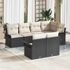 vidaXL Tuin Sofa Set met kussen 7 pcs Zwart poly rattan