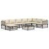 vidaXL 9-delige Loungeset met kussens poly rattan antracietkleurig