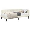 vidaXL Hoekbedframe met Matras 2 st Cr&egrave;me 90 x 200 cm Fluweel