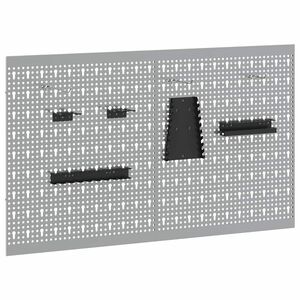 vidaXL Gereedschap Wandpaneel 2 st Grijs 100 x 1 x 60 cm Staal