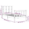 vidaXL Bedframe met hoofdbord massief hout wit