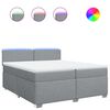 vidaXL Boxspring met matras stof lichtgrijs 200x200 cm