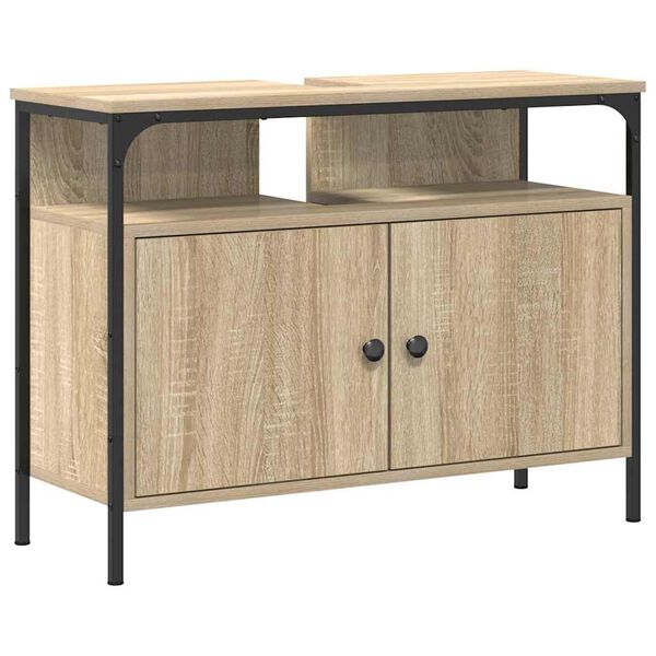 vidaXL Badkamertenk te kast Bruin 80 x 30 x 60 cm Bewerkt hout