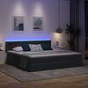 vidaXL Opbergbed met LED met matras Donkergrijs 200 x 200 cm Fluweel