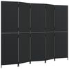 vidaXL Kamerscherm 5 panelen poly rattan zwart
