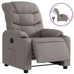 vidaXL Fauteuil verstelbaar elektrisch stof taupe