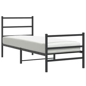 vidaXL Bedframe met hoofd- en voeteneinde&nbsp;metaal zwart 80x200 cm