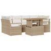 vidaXL Tuin Sofa Set 7 st Beige Poly riet