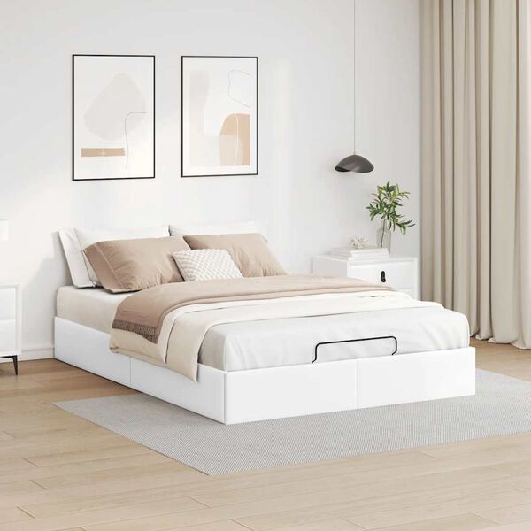 vidaXL Bedframe zonder matras 140x200 cm kunstleer wit