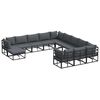 vidaXL Tuin Sofa Set 12 pcs Zwart Aluminium