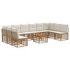 vidaXL Buiten bankenset 11 pcs Natuurlijk en Cr&egrave;me Wit Polyester