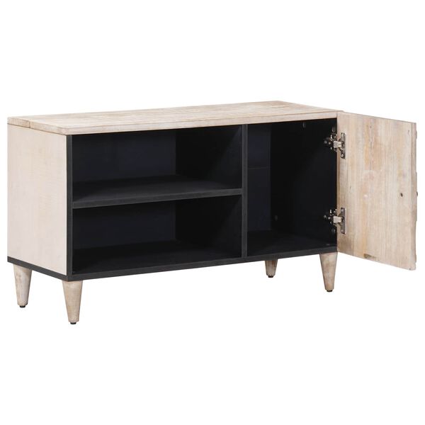 vidaXL TV-kast met opslag Wit 80 x 31,5 x 46 cm Massief Mango Hout