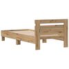 vidaXL Bedframe artisanaal eikenkleurig 75 x 190 cm Bewerkt hout
