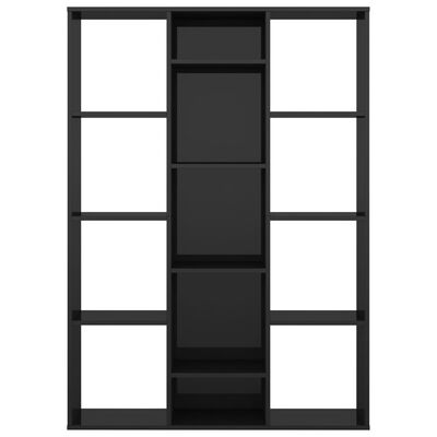 vidaXL Kamerscherm/boekenkast 100x24x140 cm spaanplaat hoogglans zwart