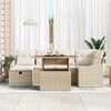vidaXL Tuin Sofa Set 7 pcs Beige poly rattan