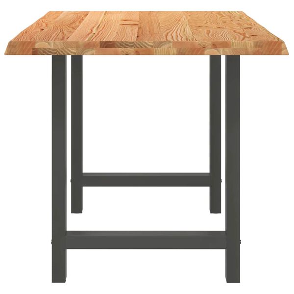 vidaXL Eettafel rechthoekig 200x80x74 cm massief eikenhout lichtbruin