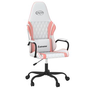 vidaXL Gamestoel kunstleer wit en roze