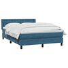 vidaXL Boxspring met matras fluweel donkerblauw 160x220 cm