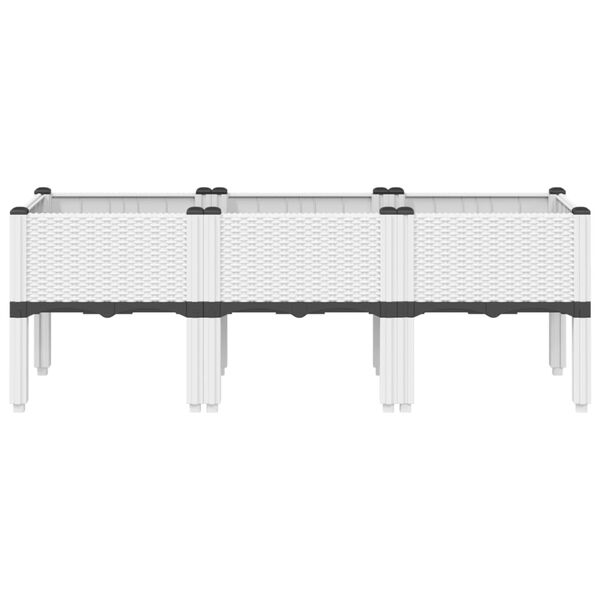 vidaXL Plantenbak met poten 120x40x42 cm polypropeen wit