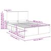 vidaXL Bedframe met lade Gerookt eiken 150 x 200 cm Massief grenenhout