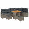 vidaXL Tuin Sofa Set met kussen met opslag met kussen 9 pcs Grijs