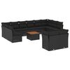 vidaXL 13-delige Loungeset met kussens poly rattan zwart