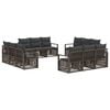 vidaXL Tuinbankenset 12 pcs Grijs poly rattan