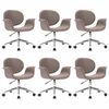 vidaXL Eetkamerstoelen draaibaar 6 st stof taupe