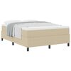 vidaXL Boxspringbed Lichtgrijs en wit. 140 x 190 cm Katoen Stof