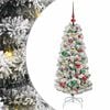 vidaXL Kunstmatige Inklapbare Kerstboom Groen en Wit 120 cm