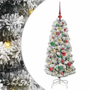 vidaXL Kunstmatige Inklapbare Kerstboom Groen en Wit 120 cm