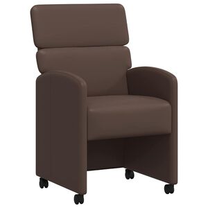 vidaXL Eetkamerstoelen met Wieltjes 2 st Kunstleer Bruin