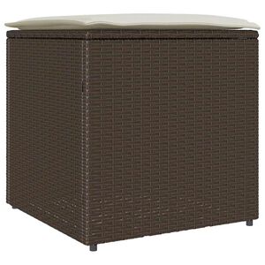 vidaXL Kussenbox met opslag Bruin 50 x 50 x 50 cm poly rattan