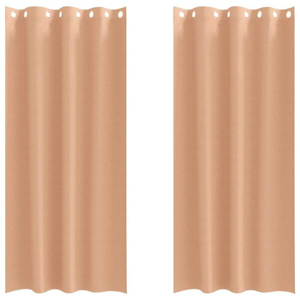 vidaXL Zwart-out Gordijnen met Ringen 2 pcs Licht Bruin 225 x 140 cm