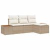 vidaXL Tuin Sofa Set 4 st Beige poly rattan