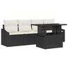 vidaXL Tuin Sofa Set met kussen 5 pcs Zwart en cr&egrave;me poly rattan