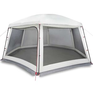 vidaXL Zwembadtent met uitneembare buiten- gaaswanden 618x532 cm grijs
