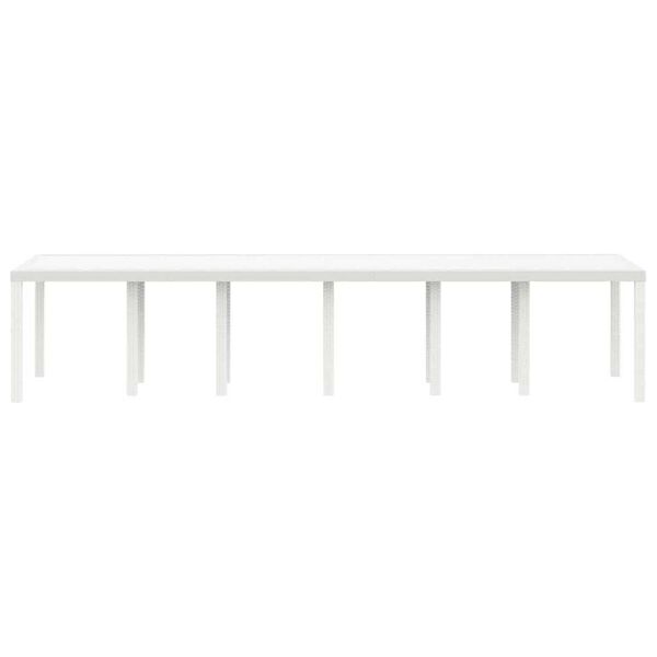 vidaXL Tuin Eettafel Wit 350 x 100 x 73 cm poly rattan