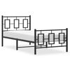 vidaXL Bedframe met hoofd- en voeteneinde metaal zwart 90x200 cm