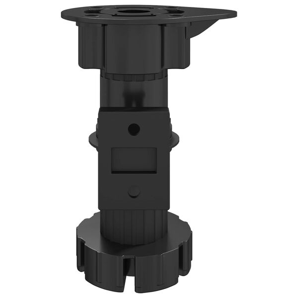 vidaXL Meubelpoten Verstelbaar 12 pcs Zwart 46 x 46 x 128 mm PP