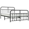 vidaXL Bedframe met hoofd- en voeteneinde metaal zwart 140x200 cm