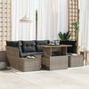 vidaXL Tuin Sofa Set met opslag 7 pcs Grijs Poly riet