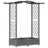 vidaXL Verhoogd Bed met Trellis en Dak Lichtgrijs 124 x 40 x 123 cm PP