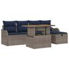 vidaXL Tuinbankenset 6 st Grijs poly rattan