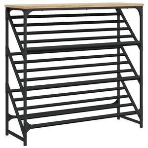 vidaXL Schoenenrek 90x30x85 cm bewerkt hout sonoma eikenkleurig