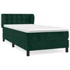 vidaXL Boxspring met matras fluweel donkergroen 90x200 cm