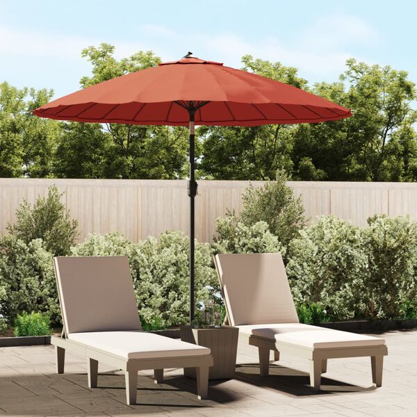 vidaXL Parasol met aluminium paal 270 cm terracottakleurig