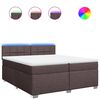 vidaXL Boxspring met matras stof donkerbruin 200x200 cm