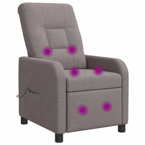 vidaXL Massage Recliner Taupe Stof