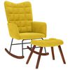 vidaXL Schommelstoel met krukje geel fluweel
